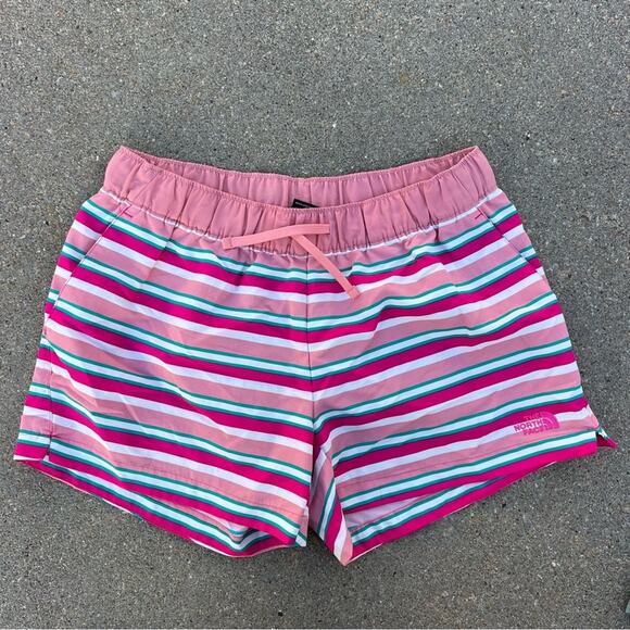 The North Face Women Class V Flashdry Short UPF 50+ sun protection pink stripe M - Picture 1 of 12